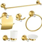 Crystal Golden Bathroom Accessories Set