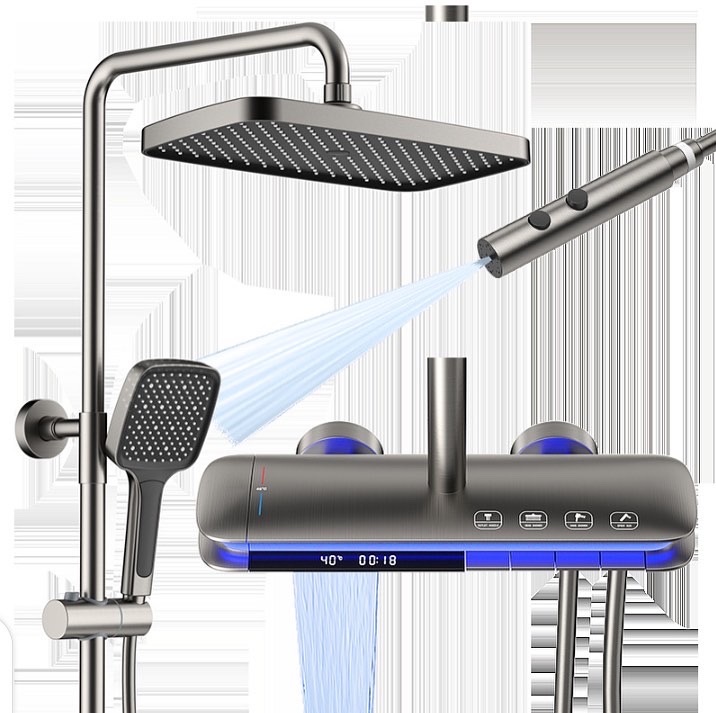 Smart LED Thermostatic Shower with Brass Engine