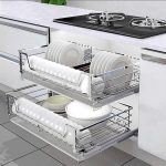 Dual-Level Stainless Steel Cabinet Rack